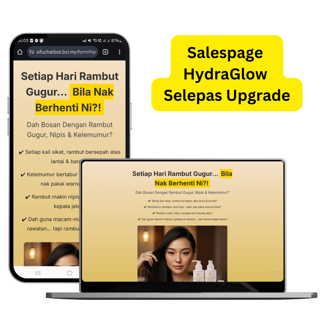 Sales Page HydraGlow Selepas